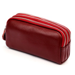 Three-compartment Women's Leather Cosmetic Bag Eslee