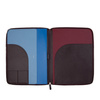 A4 zipped document holder Colorful by DUDU made in soft leather with metal zip around and iPad tablet pocket. Refined and elegant bag, suitable for travel work.