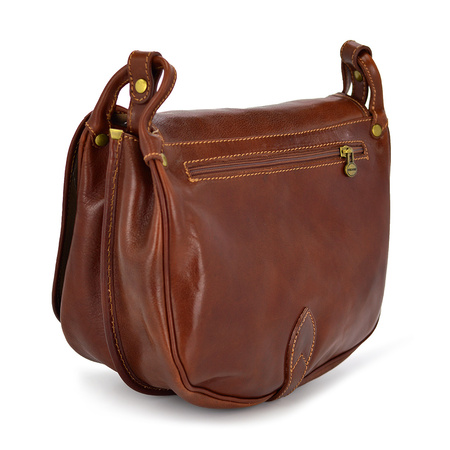 Elegant classic women's leather messenger bag