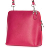 Vera Pelle Leather Handbag small postbag fuchsia K03