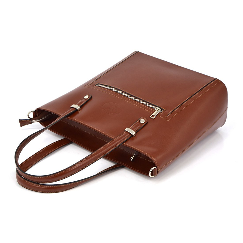 Classic leather shopper shoulder bag