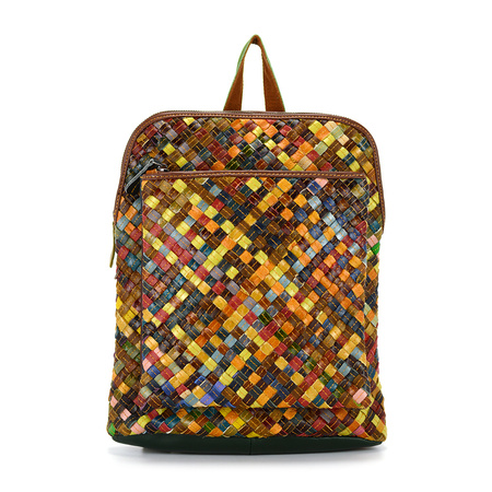 Damen-Designer-Rucksack mit buntem Mosaikmuster