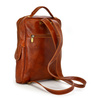 Large, spacious city backpack made of genuine leather