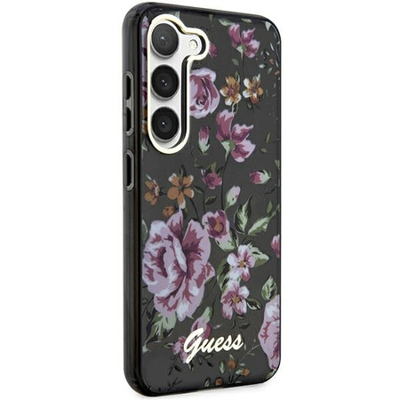 Guess GUHCS23MHCFWSK S23+ S916 czarny/black hardcase Flower Collection