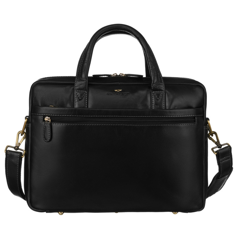 Leather laptop bag PETERSON PTN LP-2680-COM