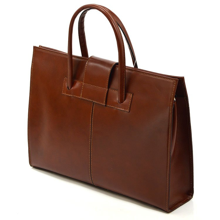 Women's large leather briefcase for documents