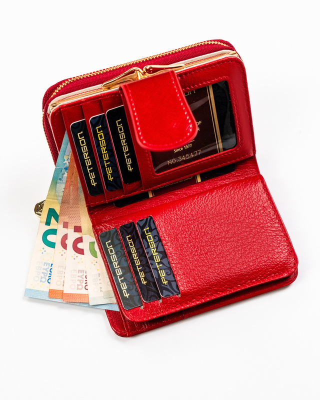 Leather wallet RFID PETERSON PTN 425214-SAF