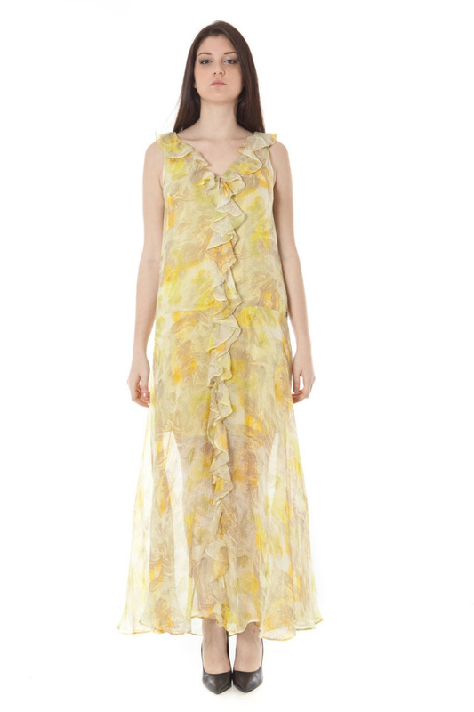 JOHN GALLIANO LONG YELLOW WOMAN DRESS