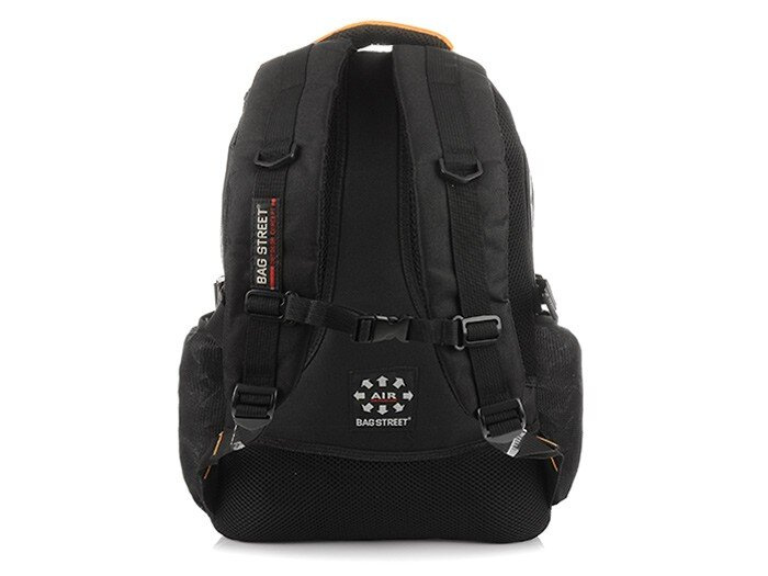 ORANGE-Negru robust cu 3 compartimente rucsac sport de oraș mare M83