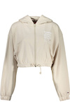 TOMMY HILFIGER WOMEN&#39;S BEIGE ZIPPED SWEATSHIRT