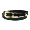 BELTIMORE D52 leather women's gold cowgirl belt : Colors - black, Strap size - r.105-120 cm