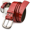 Beltimore leather women's trouser belt 4 cm red A71 : Colors - red, Strap size - r.110-125 cm