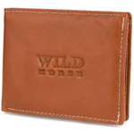 Wild Horse men's large camel leather wallet with RFiD G83