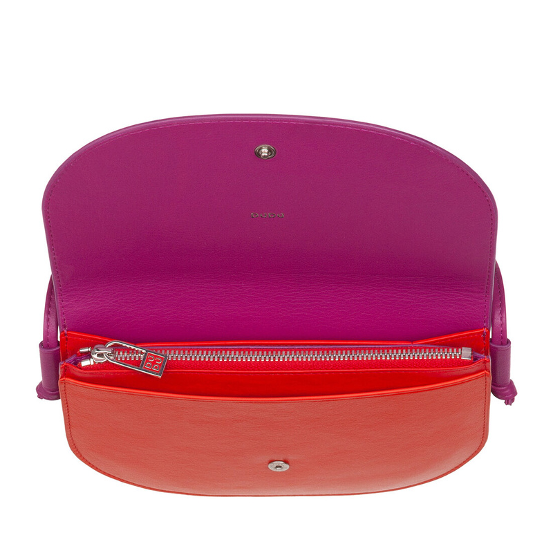 Small ladies shoulder bag Colorful Altea by DUDU made in genuine leather with adjustable strap. Slim and compact design with flap.