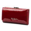 Patent leather large women's wallet with leaves