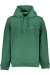 TOMMY HILFIGER MEN&#39;S GREEN ZIPLESS SWEATSHIRT