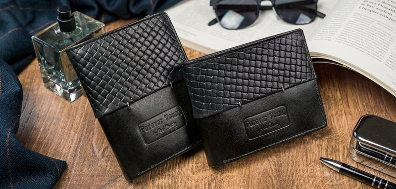 Black Leather Men's Wallet - Forever Young?