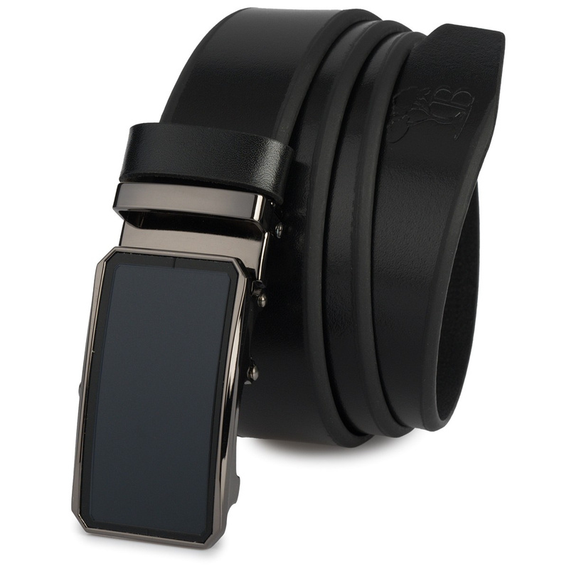 BELTIMORE men's leather belt buckle automatic black A21 : Colors - black, Strap size - r.115-130 cm