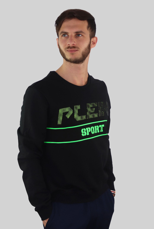 PLEIN SPORT SWEATSHIRT OHNE REISSVERSCHLUSS HERREN SCHWARZ