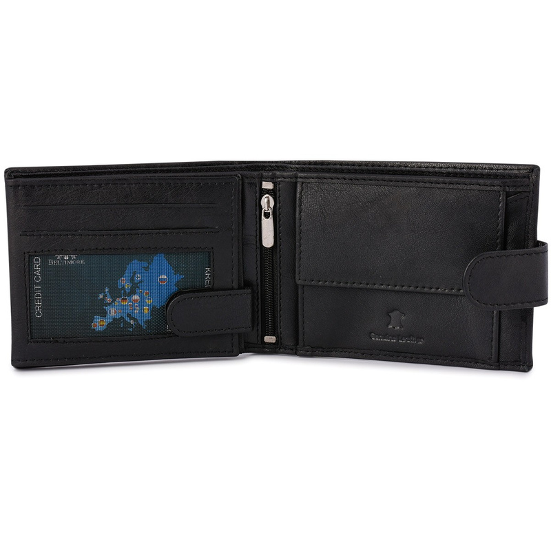 Men's classic leather wallet RFiD black Beltimore K42