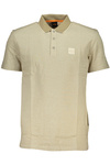 HUGO BOSS MEN&#39;S SHORT SLEEVED POLO SHIRT BEIGE