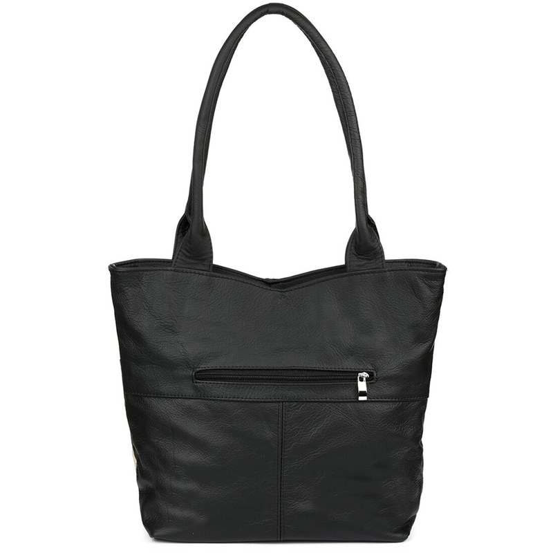 BLACK-TOUCH LEATHER BAG FOR WOMEN POLISH PRODUCTION L38