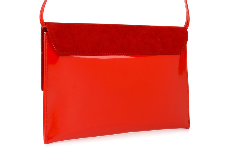 Red original women's clutch bag on strap padded W63