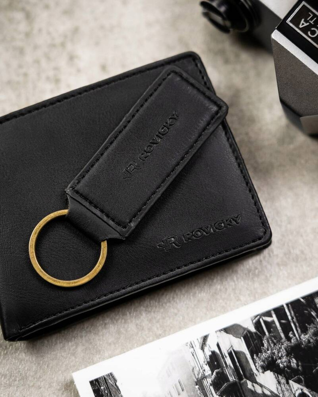 Leatherette wallet & key ring set ROVICKY R-SET-M-N003-PUN