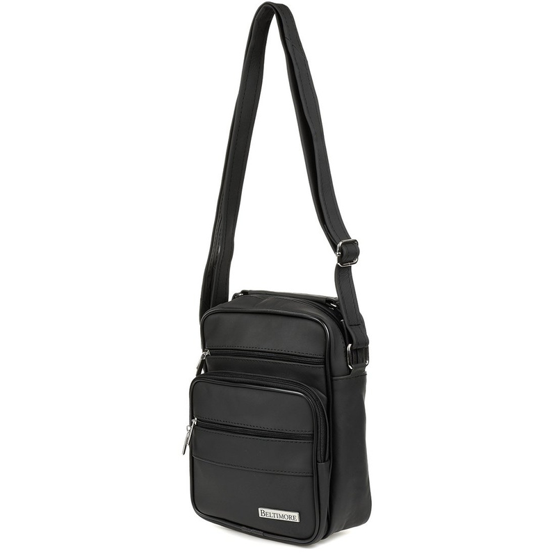 Black men's Baltimore G19 leather over the shoulder bag