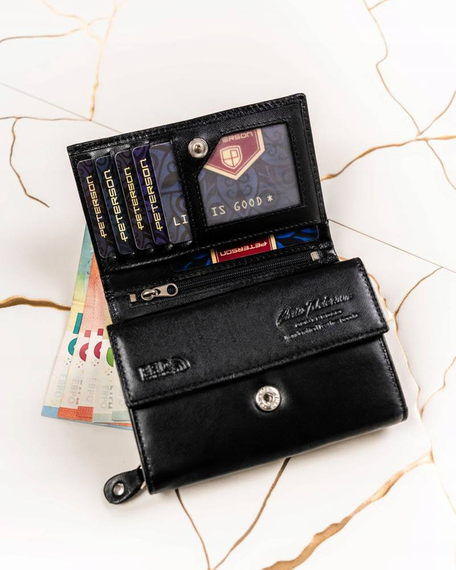 Leather wallet & keyring gift set PETERSN PTN SET-D-02-KCS