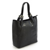 Large crocodile leather shopper shoulder bag