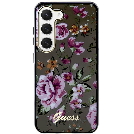 Guess GUHCS23MHCFWSK S23+ S916 czarny/black hardcase Flower Collection