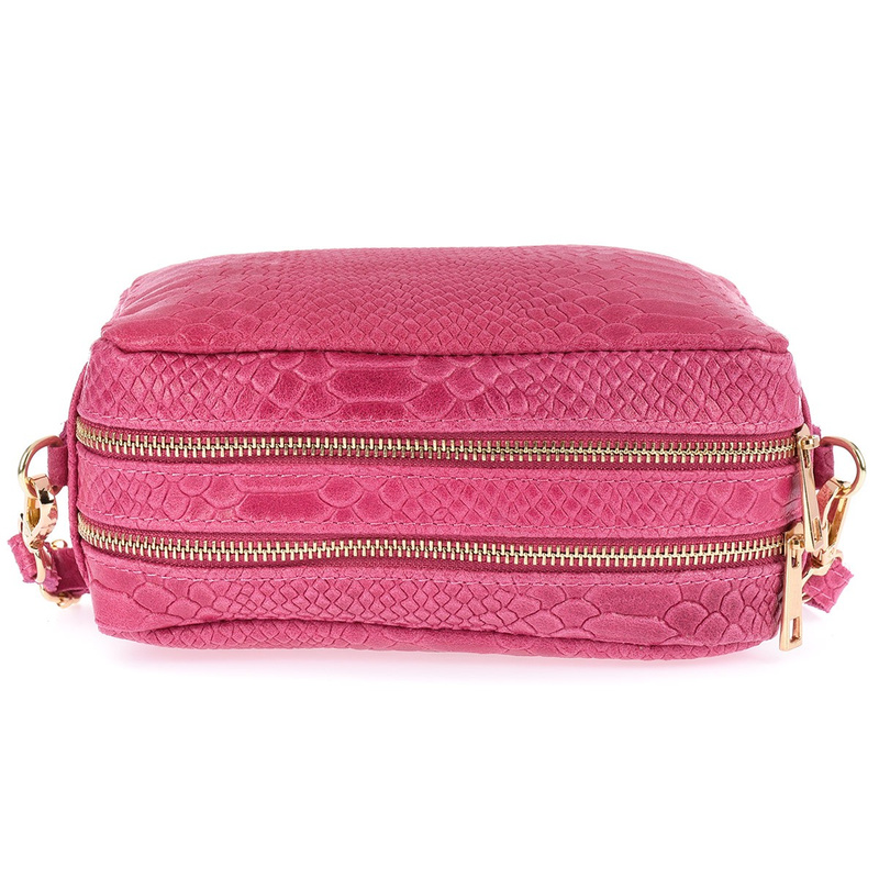 Fucsia geantă poștală de damă din piele croco italian trunchi Baltimore P12