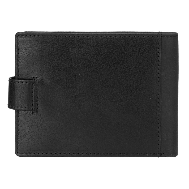 EL FORREST men's leather zip-up wallet with RFID