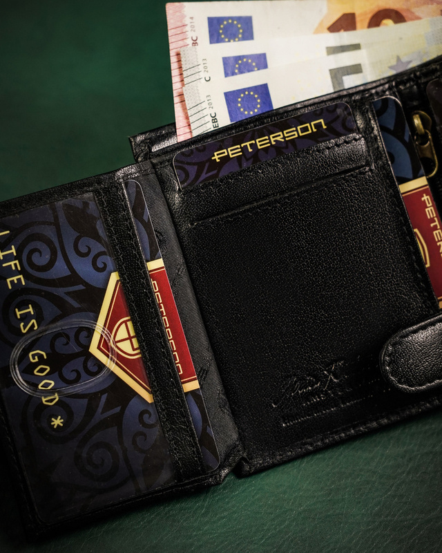 Leather wallet RFID PETERSON PTN 363Z 2-1-1