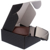 Men's leather belt automatic buckle 3.5 cm classic box bag free dark brown AP14 : Colors - brown, beige, Strap size - r.100-115 cm