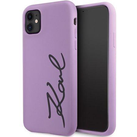 Karl Lagerfeld KLHCN61SKSVGU iPhone 11 / Xr  6.1" purpurowy/purple hardcase Silicone Signature