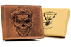 Men's leather wallet skull pattern by Always Wild