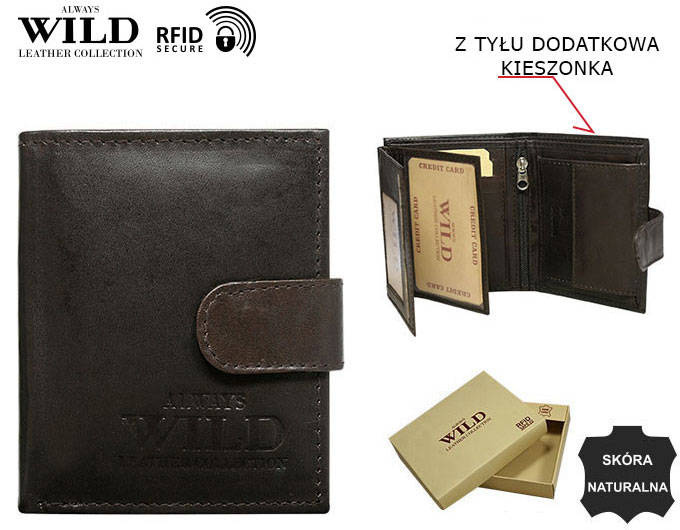 A roomy men's leather wallet by Always Wild