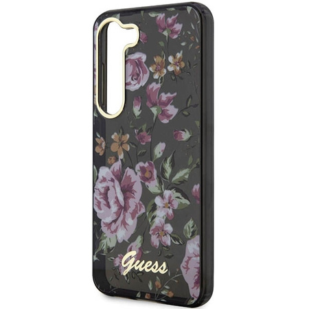 Guess GUHCS23MHCFWSK S23+ S916 czarny/black hardcase Flower Collection