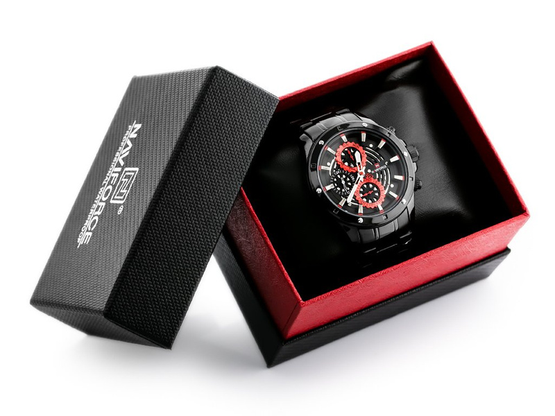 ZEGAREK MĘSKI NAVIFORCE - NF9149 (zn090b) black / red + BOX