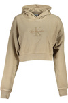 CALVIN KLEIN WOMEN&#39;S ZIPLESS SWEATSHIRT BEIGE