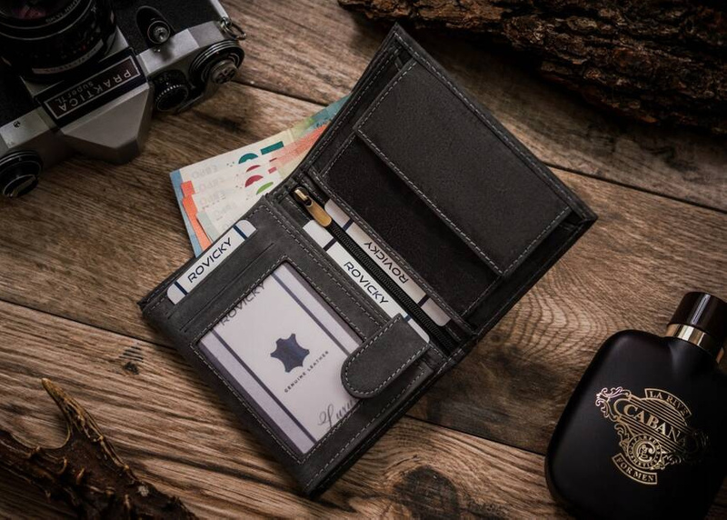 Large leather wallet with an individual pattern