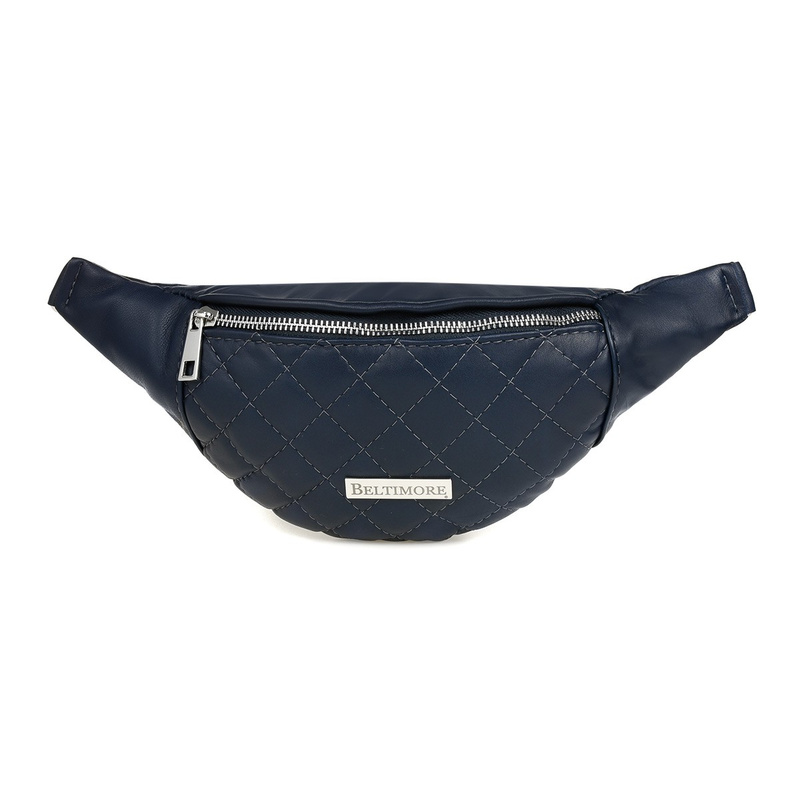 Navy blue quilted leather kidney pouch Beltimore F22