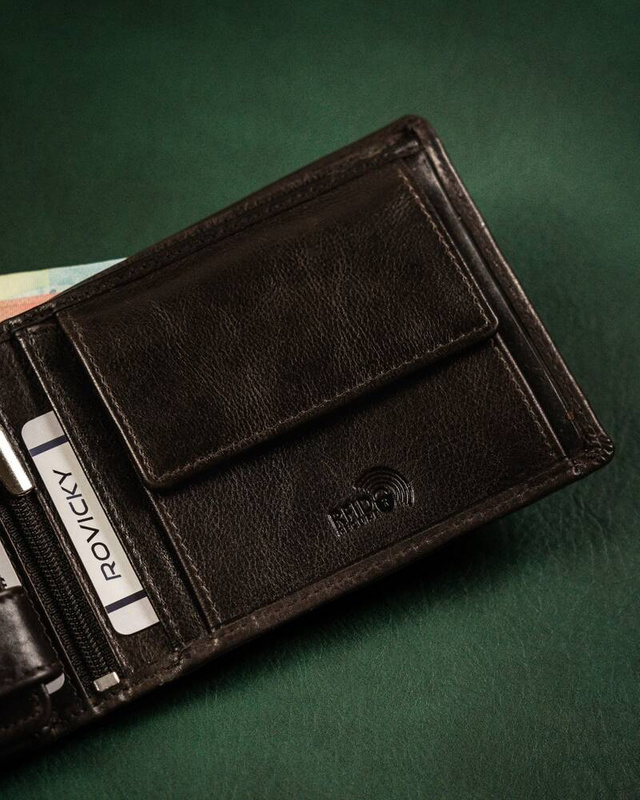 Leather wallet RFID ROVICKY N992-CMC