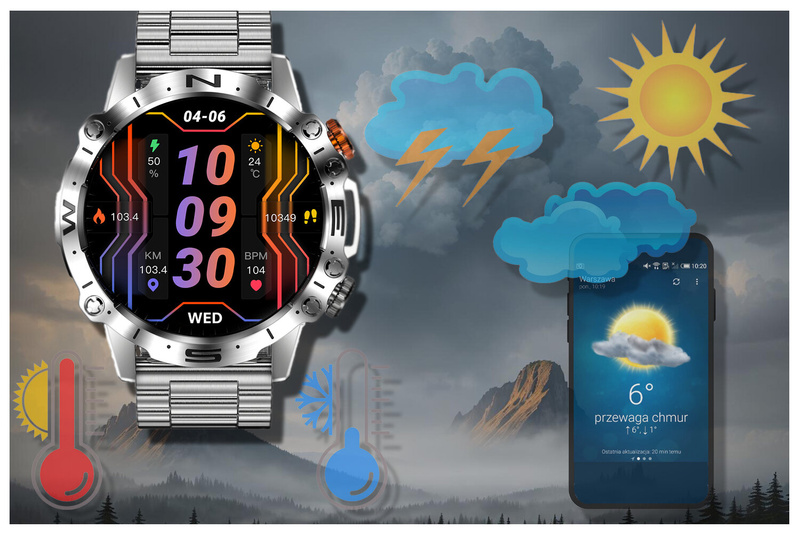 GRAVITY GT20-2 MEN'S SMARTWATCH - AMOLED, ADDITIONAL BELT (sg024b)