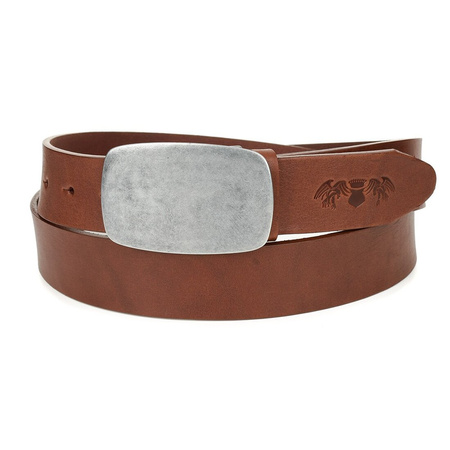 Beltimore leather men's cognac wide premium belt W38 : Colors - brown, beige, Strap size - r.120-135 cm