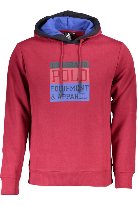 US GRAND POLO HERREN-SWEATSHIRT MIT ZIP-OUT IN ROT