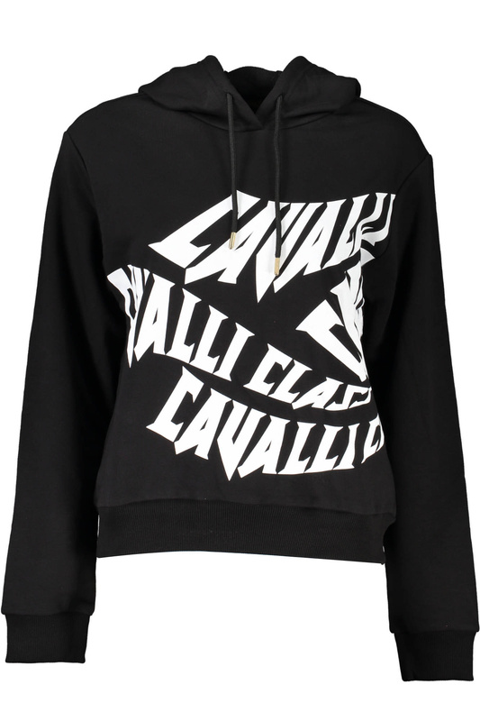 CAVALLI CLASS BLACK SWEATSHIRT WITHOUT ZIP