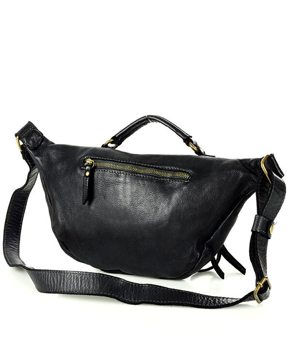 Women's vintage leather messenger bag